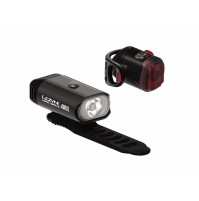 LEZYNE Set svetiel MINI Drive 400XL a Femto USB čierne, 400 Lumenov