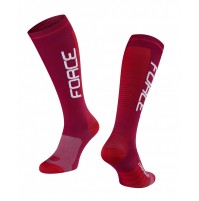 FORCE ponožky COMPRESS, bordó-červené