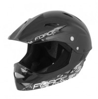 FORCE prilba DOWNHILL junior, čierna lesklá SM, s výstelkami